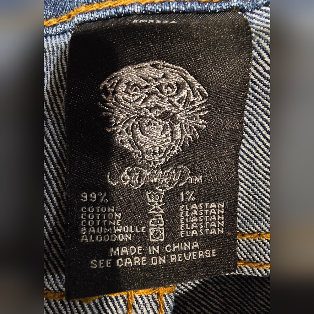 Vintage Ed Hardy Christian Audigier Flare Bedazzled Pocket Jeans Size 32 - Picture 8 of 9